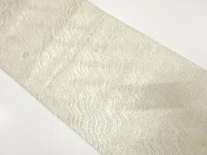 春蘭　よろけ斜め縞に宝尽くし模様織り出し　全通袋帯